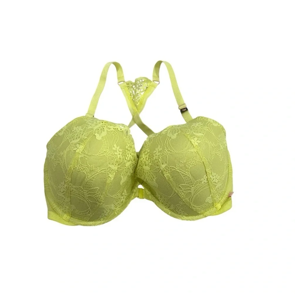 Victoria’s Secret The sexy tee 36DDD Lightly padded Bra Yellow Lace Floral